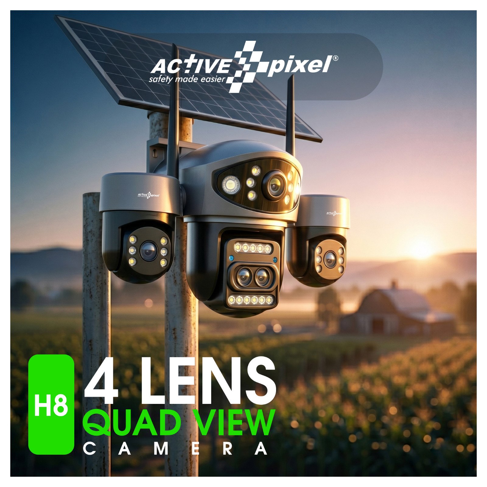 4G 4LENS SOLAR QUAD VIEW - H8